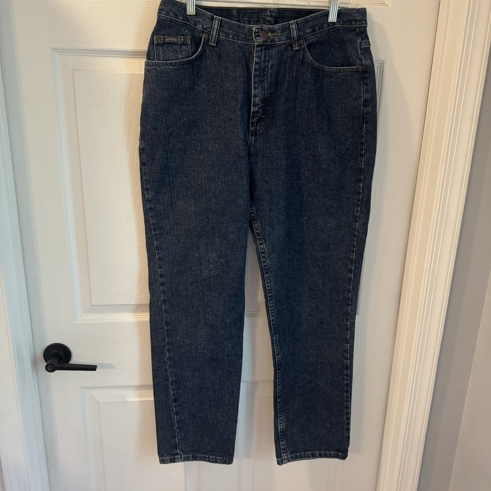riders jeans womens size 16 regular‎ straight stretch high rise blue denim